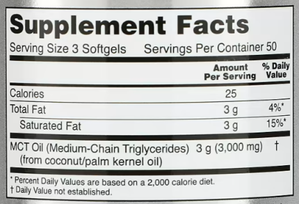 Масло МСТ, MCT Oil, Now Foods, Sports, 1000 мг, 150 капсул