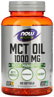 Масло МСТ, MCT Oil, Now Foods, Sports, 1000 мг, 150 капсул