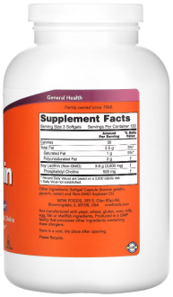 Лецитин, Lecithin, Now Foods, 1200 мг, 400 капсул