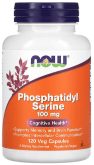 Фосфатидилсерин (Phosphatidyl Serine), Now Foods, 100 мг, 120 капсул