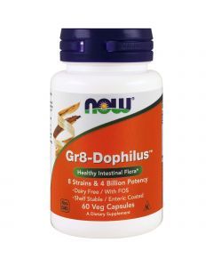 Пробиотики, Gr8-Dophilus, Now Foods, 4 млрд КОЕ, 60 капсул