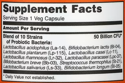 Пробиотик-10, Probiotic 50 Billion, Now Foods, 50 капсул