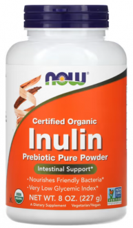 Инулин органический, Inulin, Now Foods, порошок, 227 г