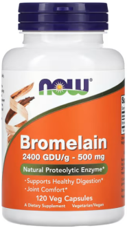 Бромелайн, Bromelain, Now Foods, 500 мг, 120 капсул