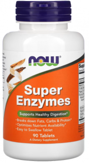 Энзимы, Super Enzymes, Now Foods, 90 таблеток