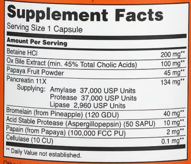 Пищеварительные ферменты, Super Enzymes, Now Foods, 180 капсул