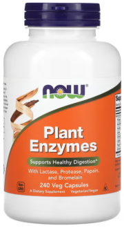 Энзимы (Plant Enzymes), Now Foods, ферменты, 240 кап