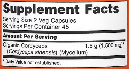 Кордицепс (Cordyceps), Now Foods, 750 мг, 90 капсул.