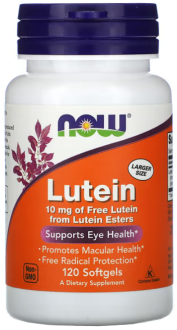 Лютеин, Lutein, Now Foods, 10 мг, 120 капсул