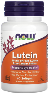 Лютеин, Now Foods, 10 мг, 60 капсул