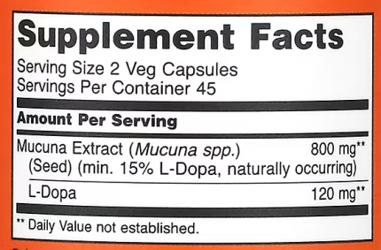 Мукуна жгучая (Капикачху), Dopa Mucuna, Now Foods, 90 капсул