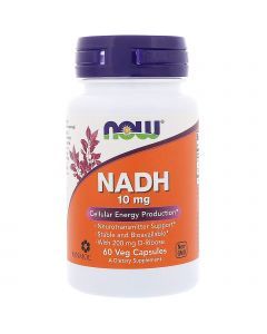 Никотинамидадениндинуклеотид, NADH, Now Foods, 10 мг, 60 капсул