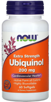 Убихинол (Ubiquinol), Now Foods, 200 мг, 60 капсул