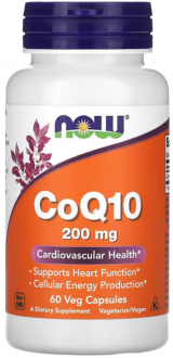 Коэнзим Q10 (CoQ10), Now Foods, 200 мг, 60 капсул