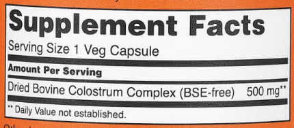 Колострум, Colostrum, Now Foods, 500 мг, 120 капсул