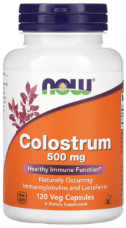 Колострум, Colostrum, Now Foods, 500 мг, 120 капсул