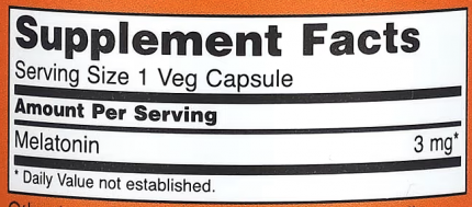 Мелатонин, Melatonin, Now Foods, 3 мг, 180 капсул