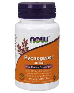 Пикногенол, Pycnogenol, Now Foods, 30 мг, 30 капсул.