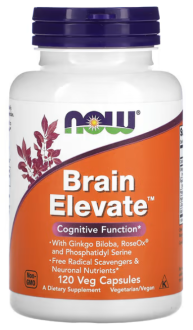 Витамины для памяти, Brain Elevate, Now Foods, 120 капсул