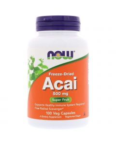 Асаи, Acai, Now Foods, 500 мг, 100 капсул