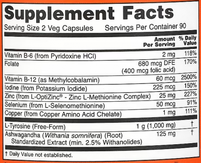 Для щитовидной железы Thyroid Energy NOW FOODS 180 капсул