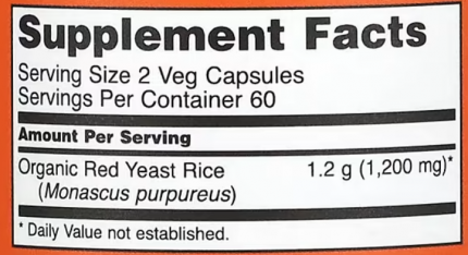 Красный дрожжевой рис, Red Yeast Rice, Now Foods, 600 мг, 120 капсул