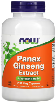 Женьшень, Panax Ginseng, Now Foods, 500 мг, 250 капсул