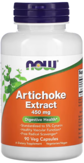 Артишок экстракт, Artichoke, Now Foods, 450 мг, 90 капсул