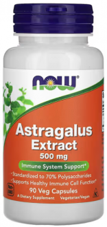 Экстракт Астрагала, Astragalus, Now Foods, 500 мг, 90 капсул