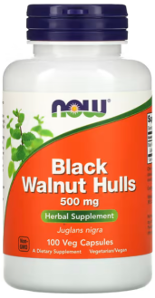Черный орех (Black Walnut), Now Foods, 500 мг, 100 капсул