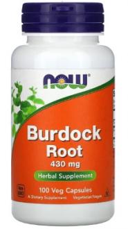 Корень лопуха, Burdock Root, Now Foods, 430 мг, 100 капсул