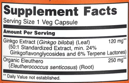 Гинкго Билоба, Now Foods, 120 мг, 100 капсул