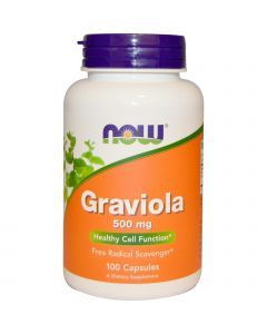 Гуанабана, Гравиола (Graviola), Now Foods, 500 мг, 100 капсул