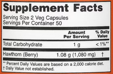 Боярышник, Hawthorn Berry, Now Foods, 540 мг, 100 капсул
