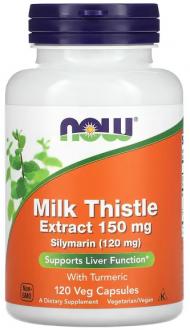 Силимарин, экстракт расторопши с куркумой (Milk Thistle), Now Foods, экстракт, 150 мг, 120 капсул