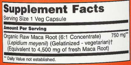 Мака (Maca), Now Foods, вегетарианская, 750 мг, 90 кап