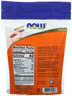 Яблочный пектин, Apple Fiber, Now Foods, 340 г