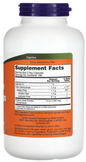 Подорожник (Psyllium Husk), оболочка семян подорожника в капсулах, Now Foods, 500 мг, 500 капсул