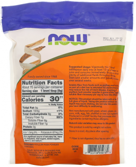 Порошок из шелухи семян подорожника ( Psyllium Husk ), Now Foods, 680 гр.