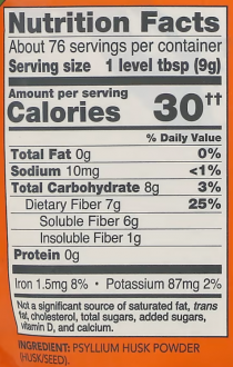 Порошок из шелухи семян подорожника ( Psyllium Husk ), Now Foods, 680 гр.
