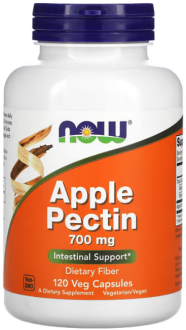 Яблочный пектин, Apple Pectin, Now Foods, 700 мг, 120 капсул