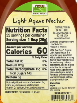 Нектар Агавы (Agave Nectar), Now Foods, органик, 660 г