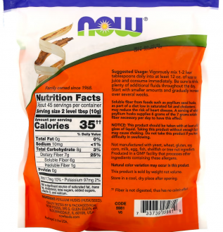 Подорожник (Whole Psyllium Husks), Now Foods, 454 гр.