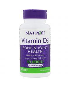 Витамин D3, Vitamin D3, Natrol, 10,000 МЕ, 60 таблеток