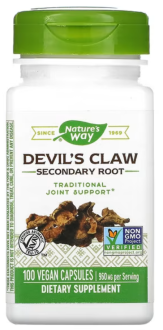 Коготь дьявола (Devil's Claw), Nature's Way, 480 мг, 100 капсул