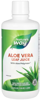 Алоэ вера сок листьев, без добавок, Aloe Vera Leaf Juice, Nature's Way, 1 литр