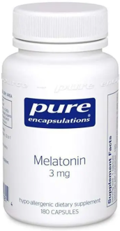 Мелатонин, Melatonin, Pure Encapsulations, 3 мг, 180 капсул