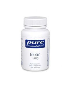 Биотин, Biotin, Pure Encapsulations, 8 мг, 60 капсул
