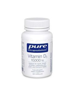Витамин D3, Vitamin D3, Pure Encapsulations, 10,000 МЕ, 120 капсул