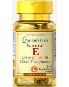Витамин Е и смесь токоферолов, Vitamin E Mixed Tocopherols, Puritan's Pride, 400 МЕ, 100 капсул